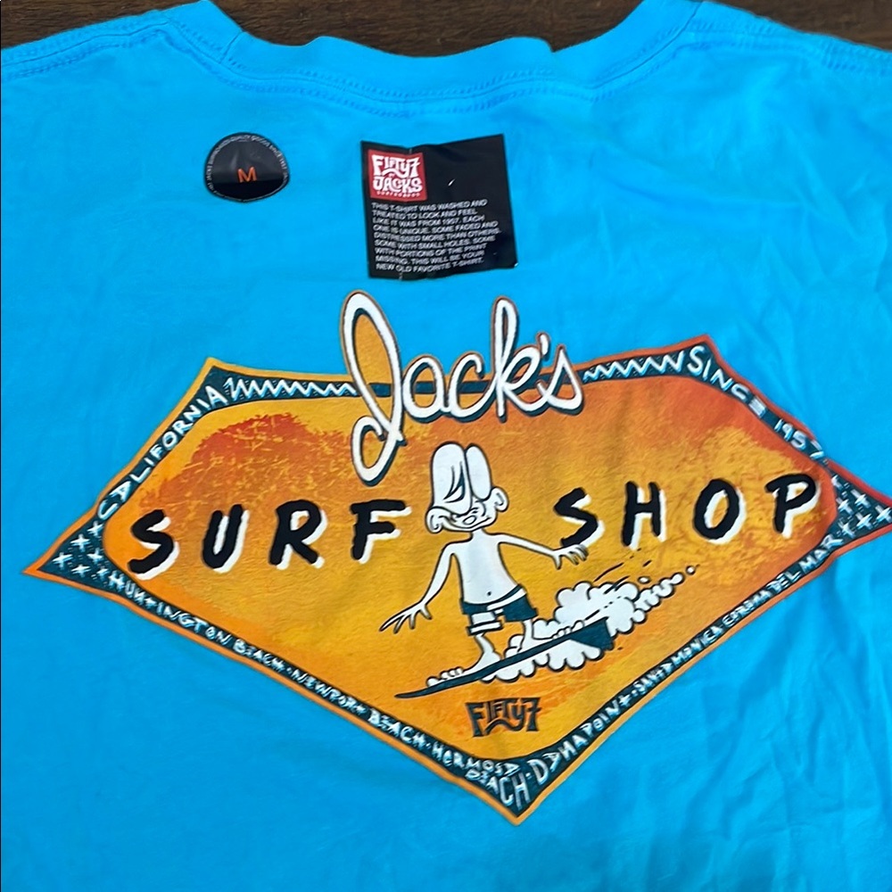Jacks Surf Shop Blue Short Sleeve Tee Size Medium